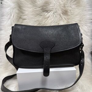 Authentic Yves Saint Laurent Black Leather Crossbody Bag